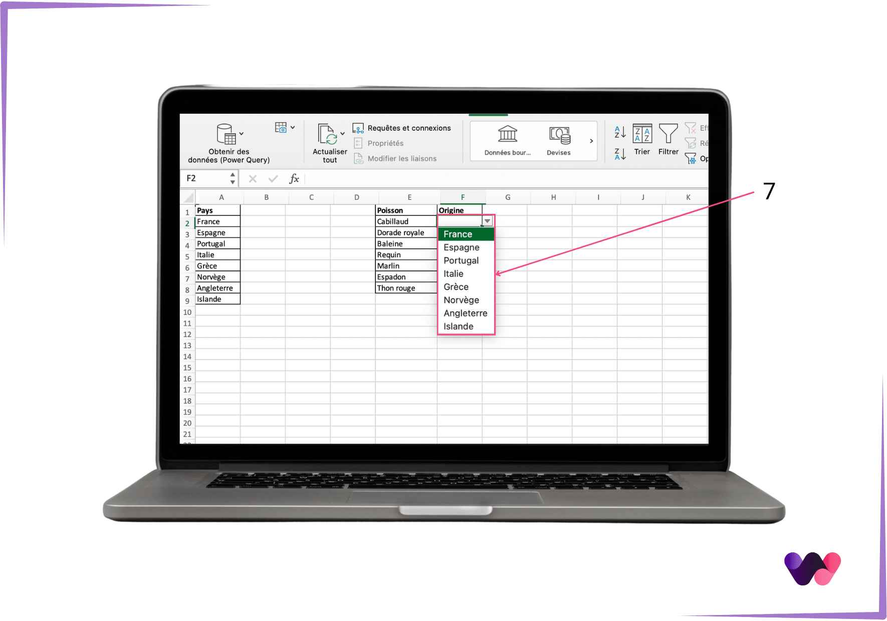 Liste déroulante Excel