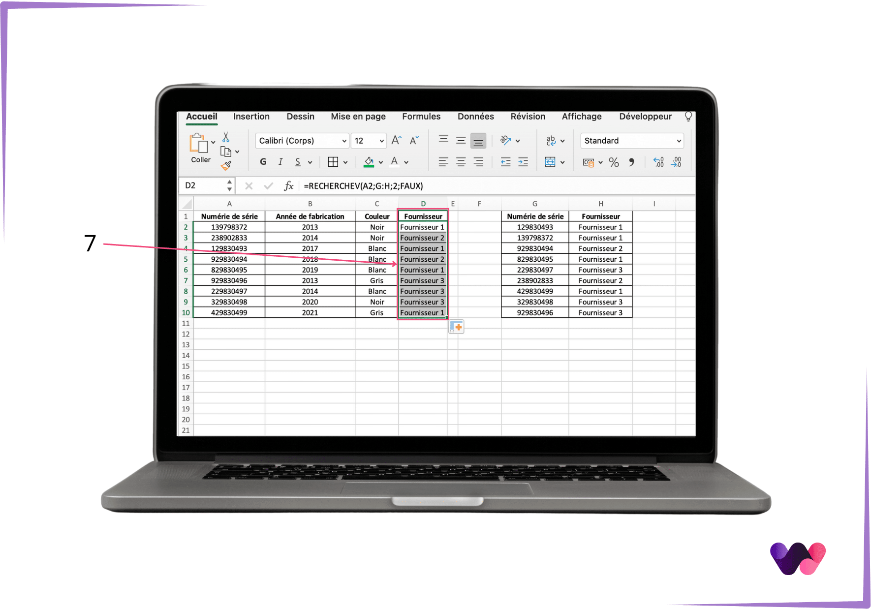 Remplissage instantané excel