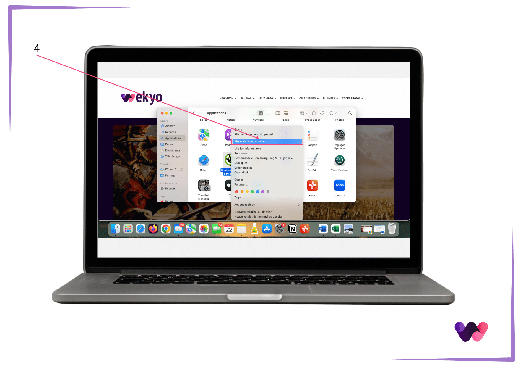 désinstaller une application sur Mac