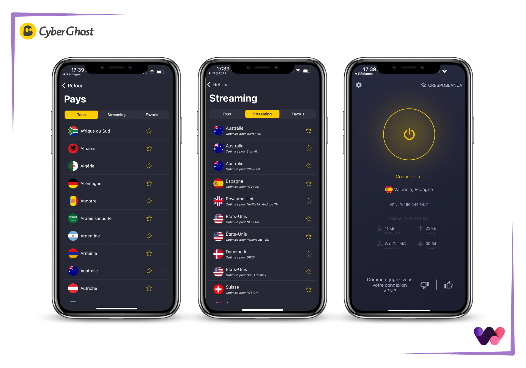 Cyberghost sur mobile