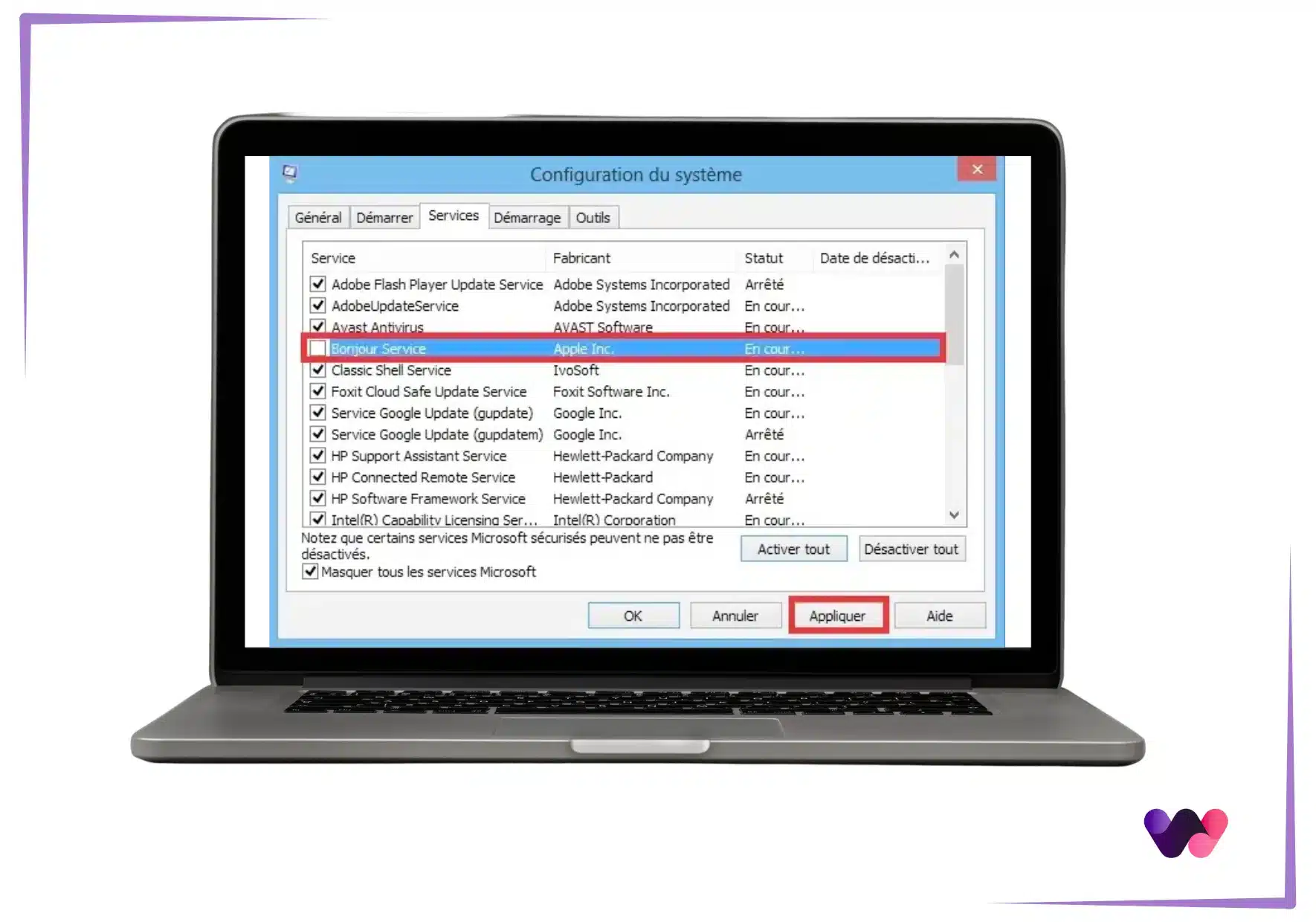 démarrage de windows