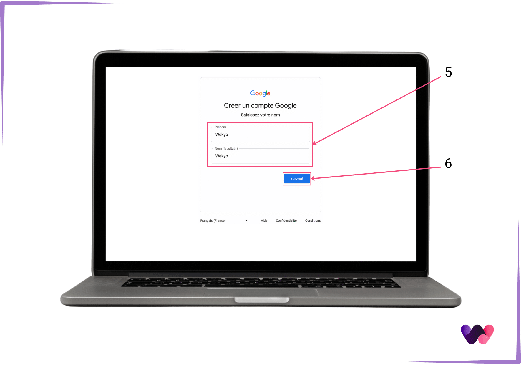 Compte Google informations