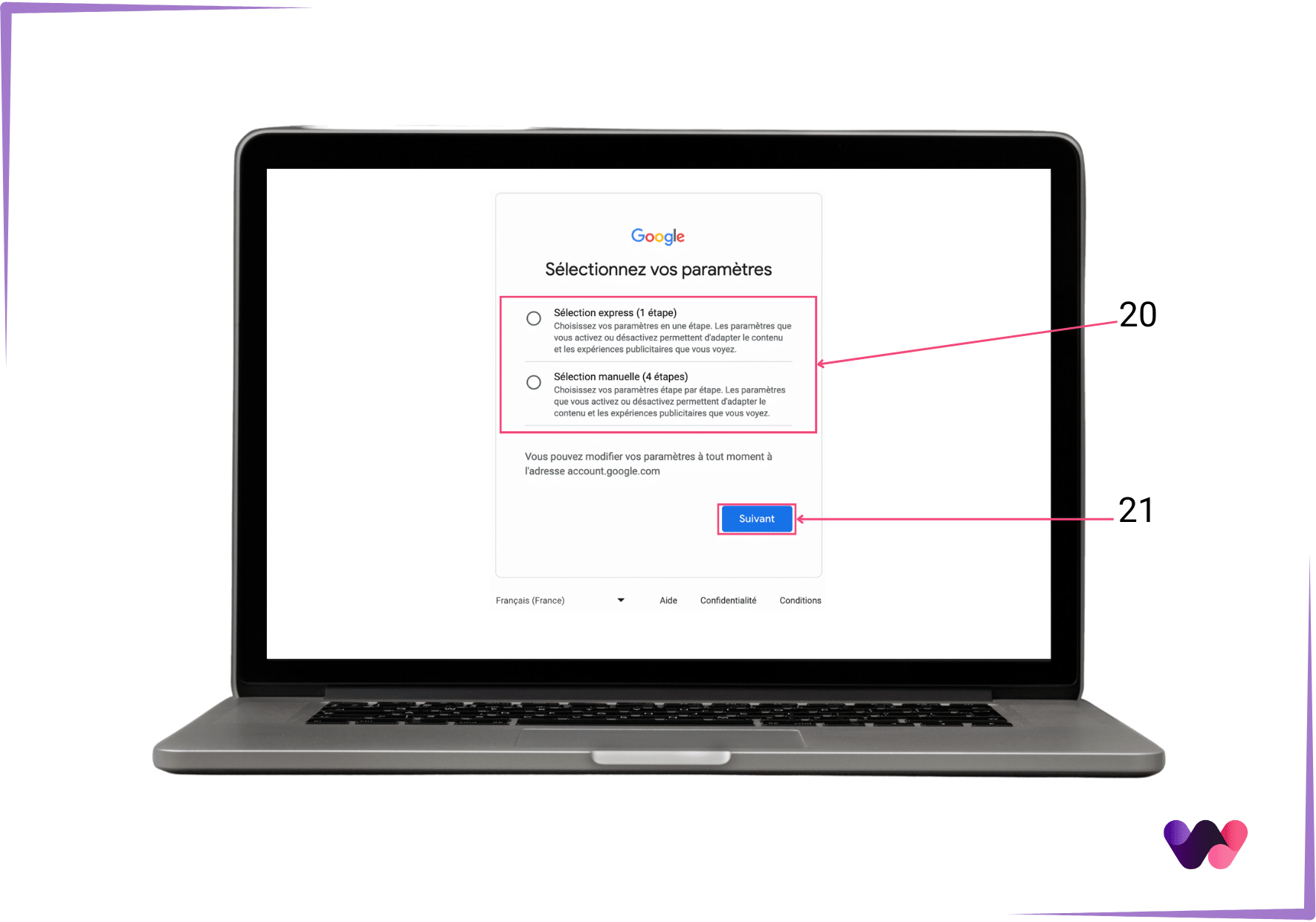 Configuration compte Google