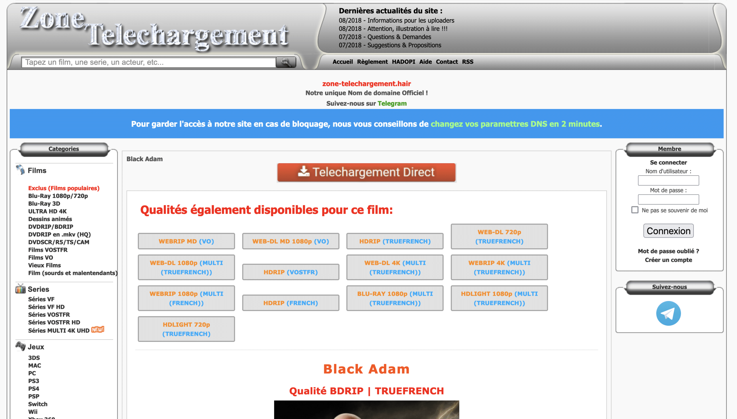 Zone téléchargement