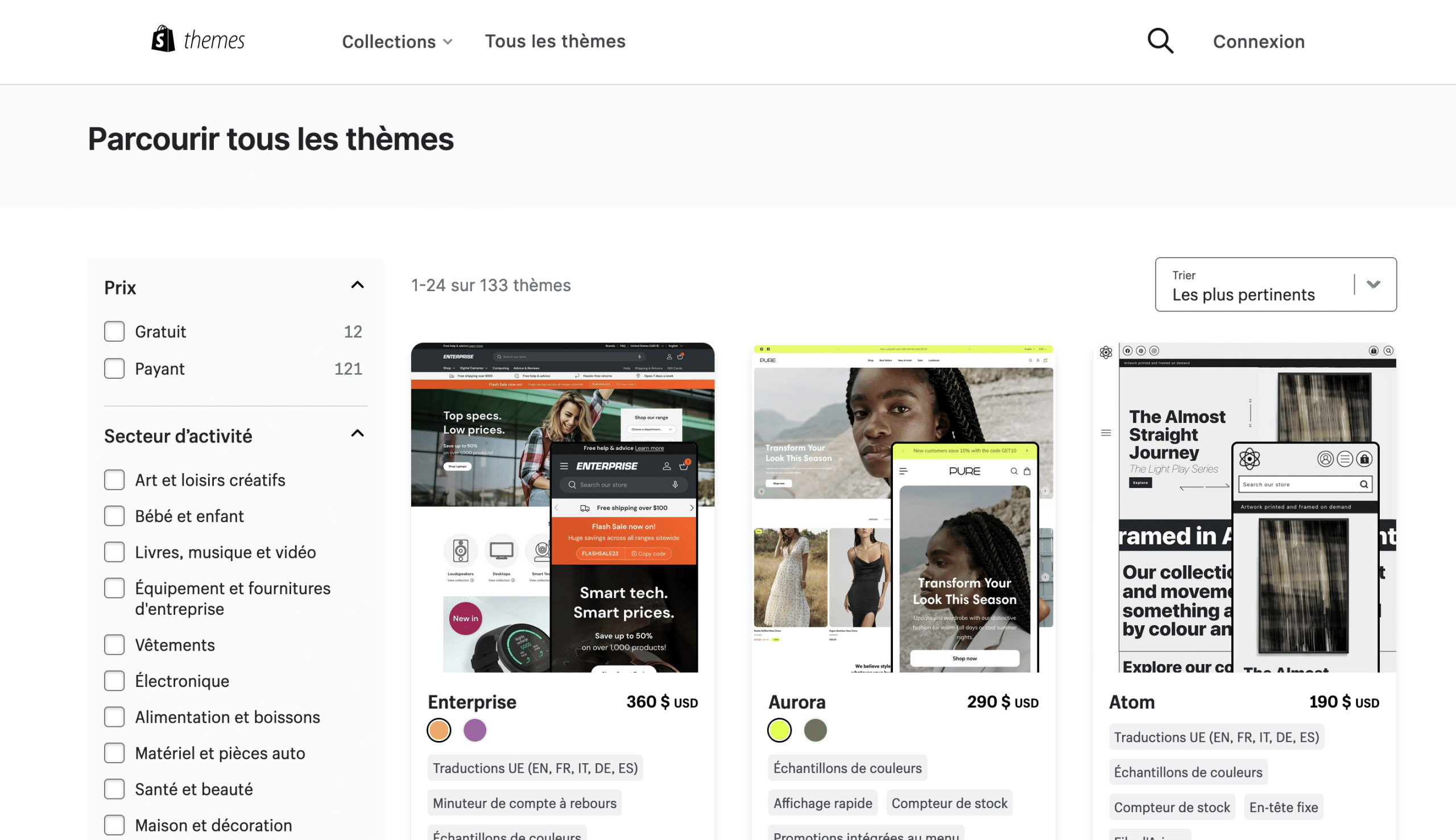 Thèmes Shopify
