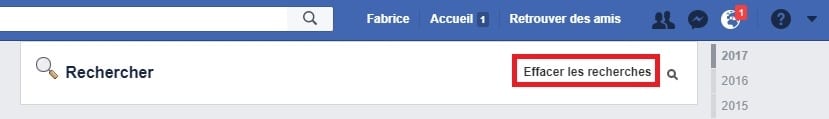 Effacer recherches