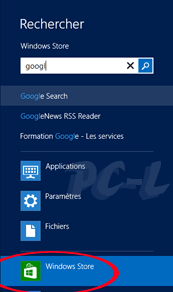 Rechercher une application dans Windows Store